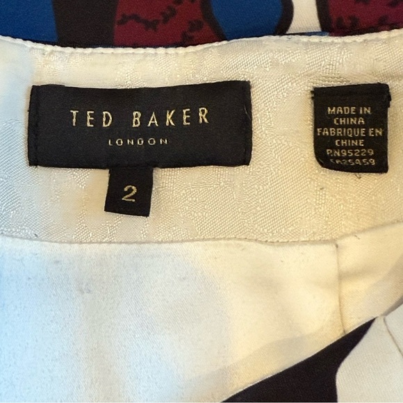 Ted Baker Darle Pencil Skirt Woodblock Leaf Floral Size 2 - Picture 3 of 10